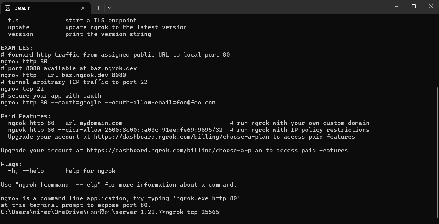 สถานะ Forwarding ของ ngrok